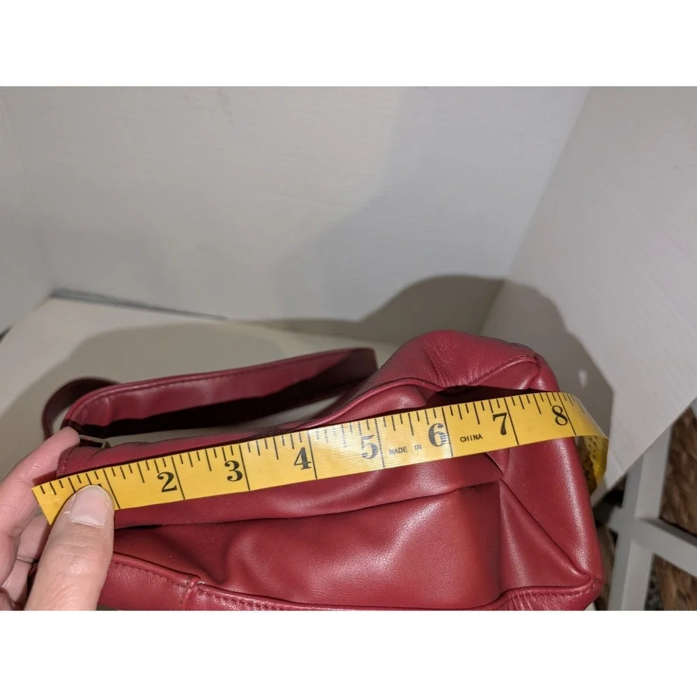 Jennifer Moore Red Leather Double Strap Shoulder‎ Bag